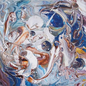 Shirley Bach Signed Vintage American Large Abstract Expressionist Original Oil Painting