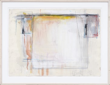 Large Vintage American School Modernist Signed 1992 Abstract Original Painting