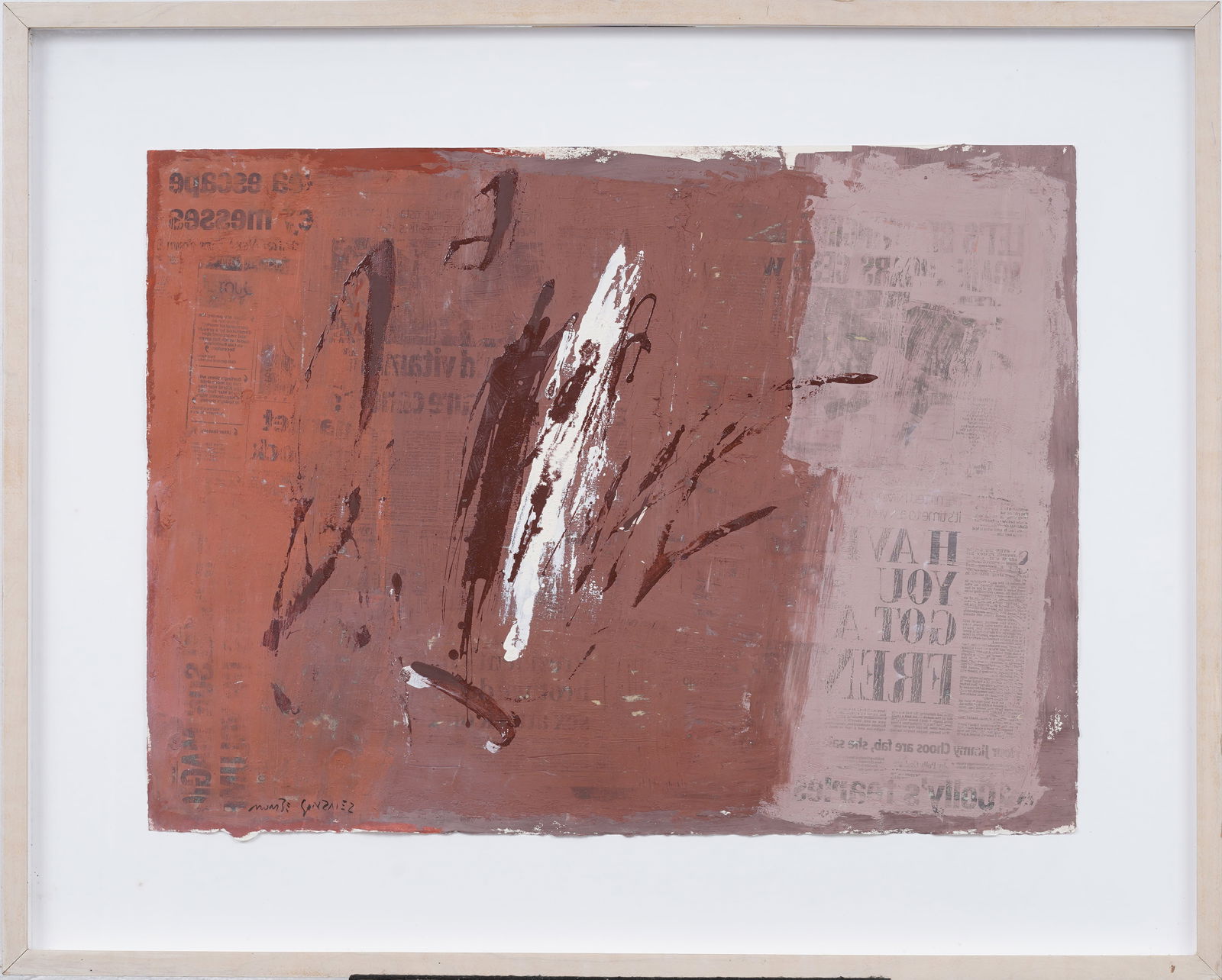 Vintage American School Signed Framed Abstract Expressionist Large Original Oil Painting (1 of 6)