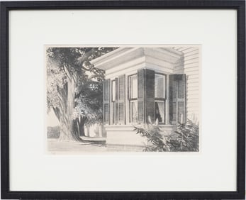 Stow Wengenroth, Peg's Window, Vintage Framed Lithograph Modernist Landscape Print