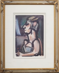 ATTR Georges Rouault (1871 - 1958) Antique French Modernist Abstracted Portrait Painting