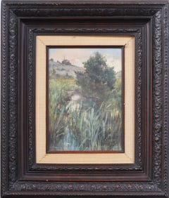 German Gedovius (1867 - 1937) Antique Mexican Rare 19th Century Signed Landscape Oil Painting