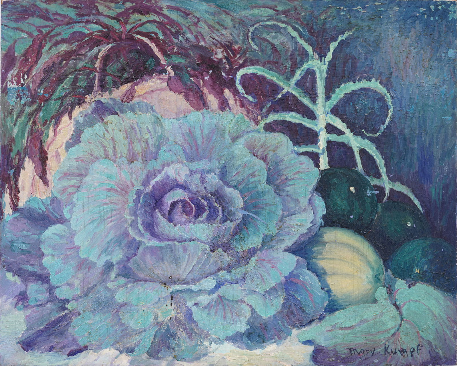 Signed Antique American Impressionist Flower Still Life Abstract Surreal Noctural Oil Painting (1 of 6)