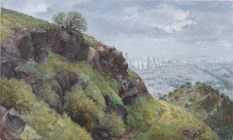 Important Armando Morales (1927 - 2011) Vintage Nicaraguan Cityscape Signed Oil Painting