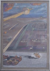 Vintage American School Sci-Fi Space Age Modernist Pastel