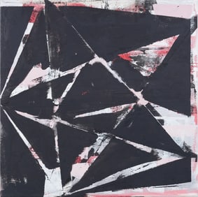 Large Vintage American Modernist Abstract Expressionist New York School MCM Original Oil Painting