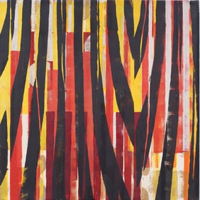 Large Vintage American Modernist Abstract Expressionist New York School MCM Original Oil Painting