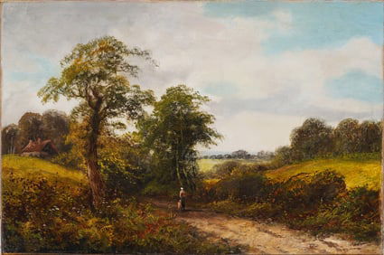 Antique English Landscape Original Oil Painting