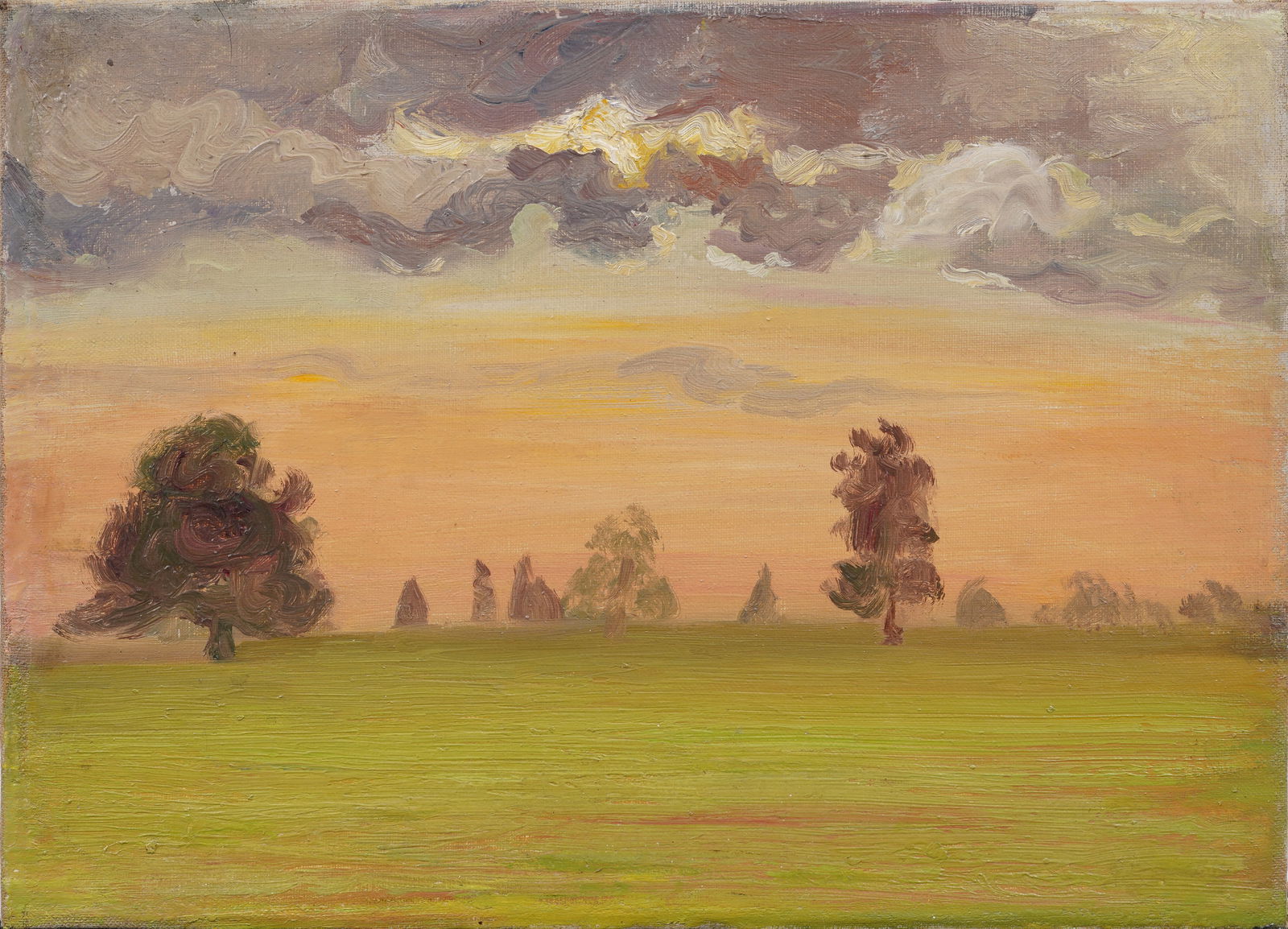 Edith Mann 1882-1957 Antique American Female Impressionist Landscape Sunset Painting (1 of 5)