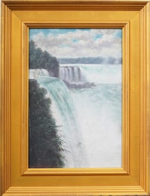 Gregory Hollyer (1871 - 1965) Antique Signed Niagara Falls Framed Landscape Original Oil Painting