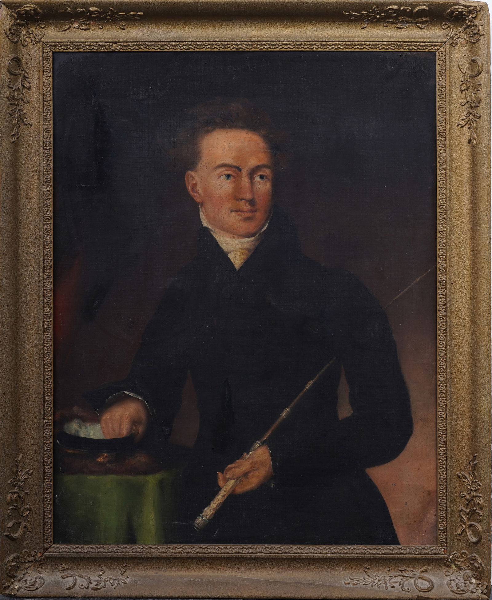 ATTR James W. Macoughtry, Jr. (1808-1841) Antique American School Male Portrait Framed Oil Painting (1 of 8)
