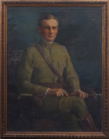 Paul Shipman Andrews Signed American World War I Military Portrait Framed Original Oil Painting