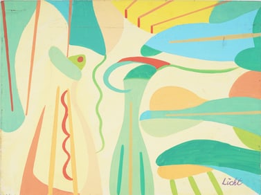 Signed Vintage American School Abstract Expressionist Original Oil Painting