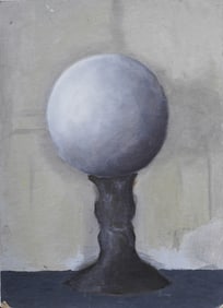 Vintage American School Surreal Interior MCM Modernist Original Painting