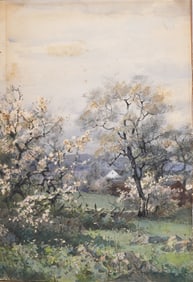 Antique American or European Impressionist Landscape Painting