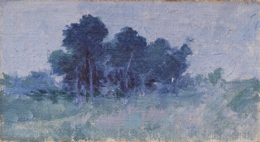 Antique American Impressionist Tropical Palm Tree Southern School Florida Original Oil Painting