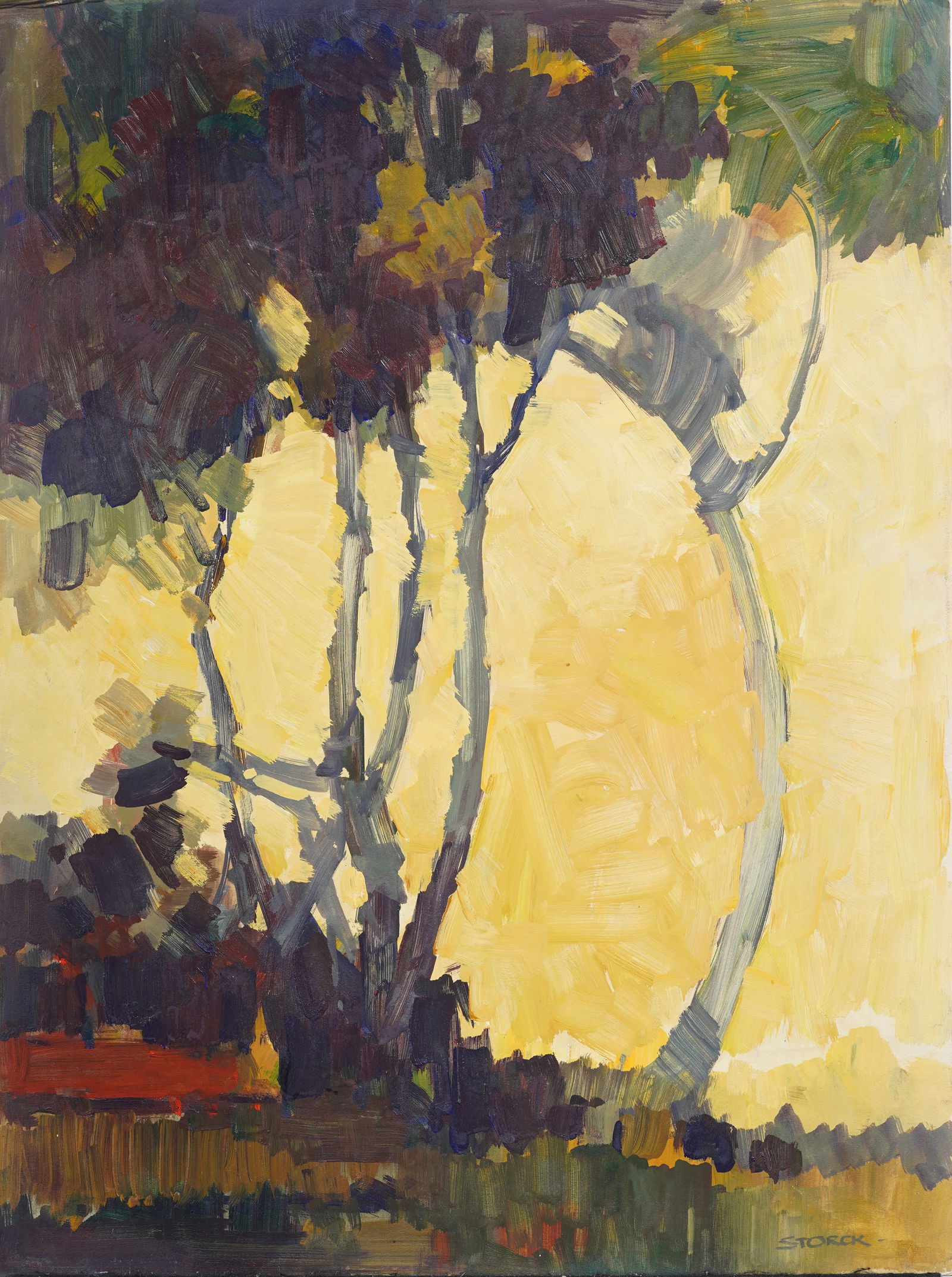 J. Alvin Storck Vintage American Impressionist Fall Sunset Landscape Signed Original Oil Painting (1 of 5)