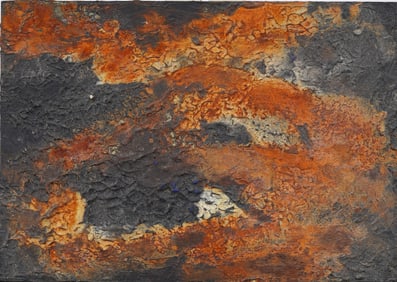 Vintage American Volcanic Abstract Original Oil Painting