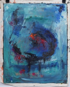 Vintage American Abstract Expressionist Original Oil Painting