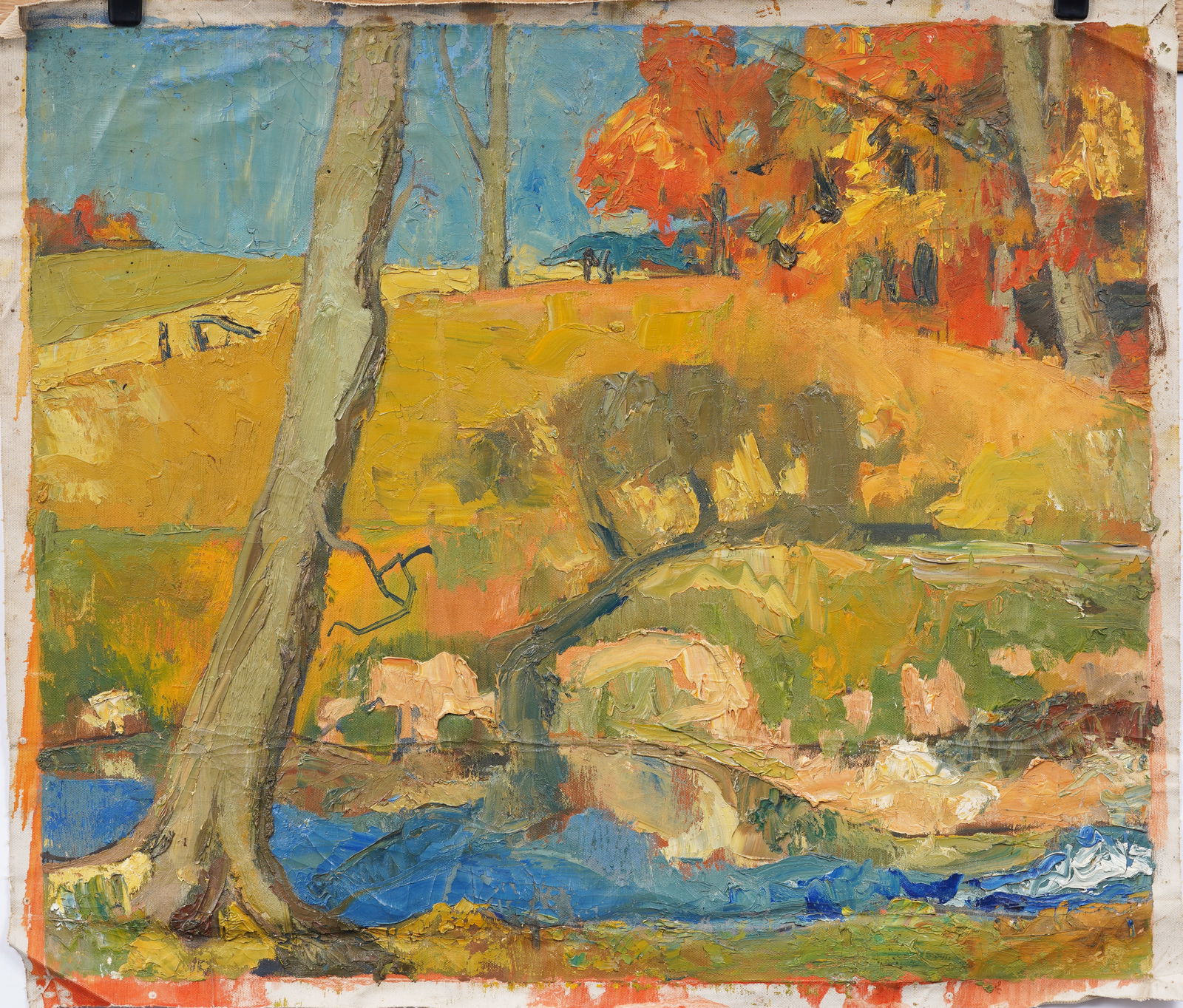 Vintage American Impressionist Fall Landscape Original Oil Painting (1 of 8)