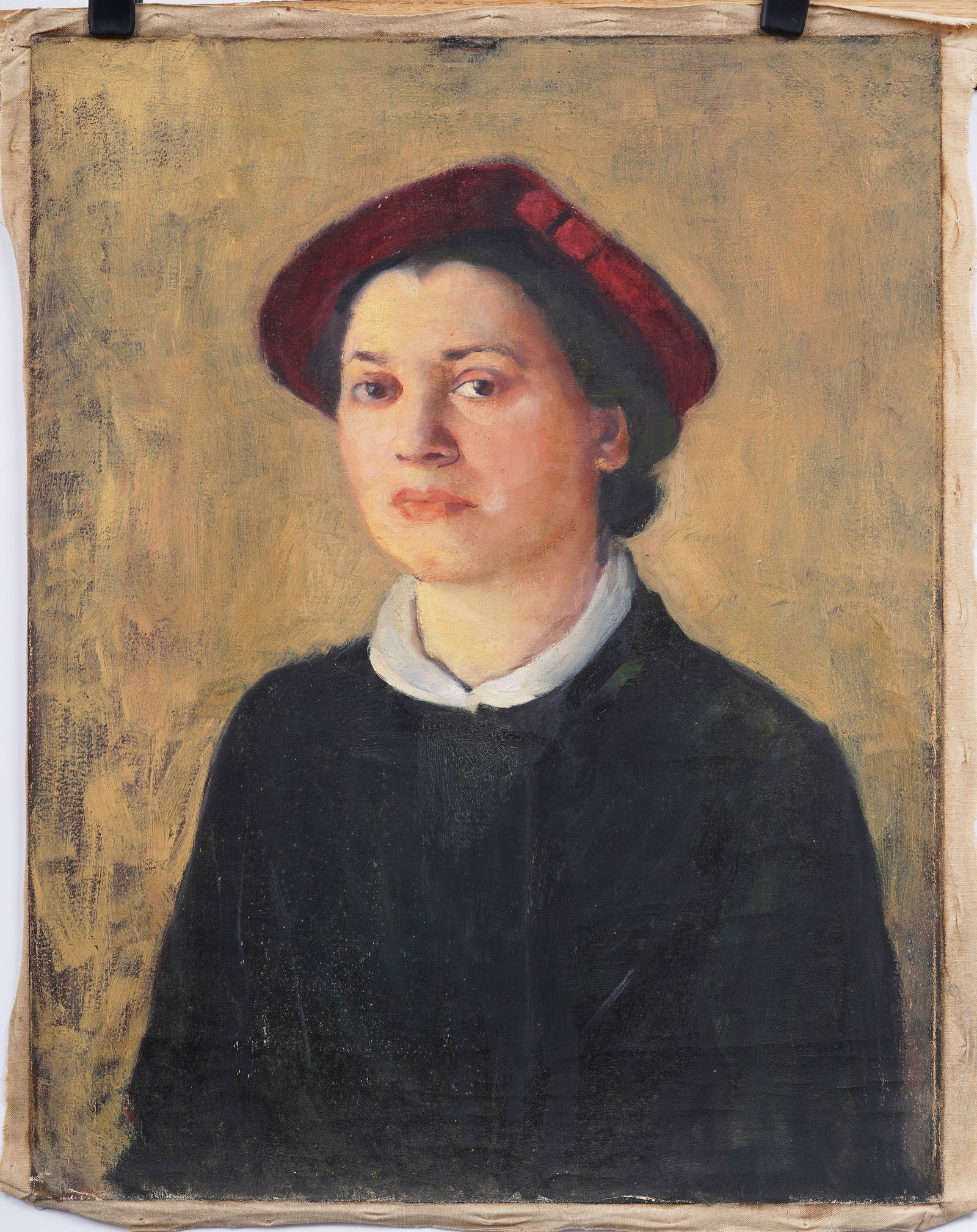 Antique Continental School Woman Portrait Original Oil Painting (1 of 4)