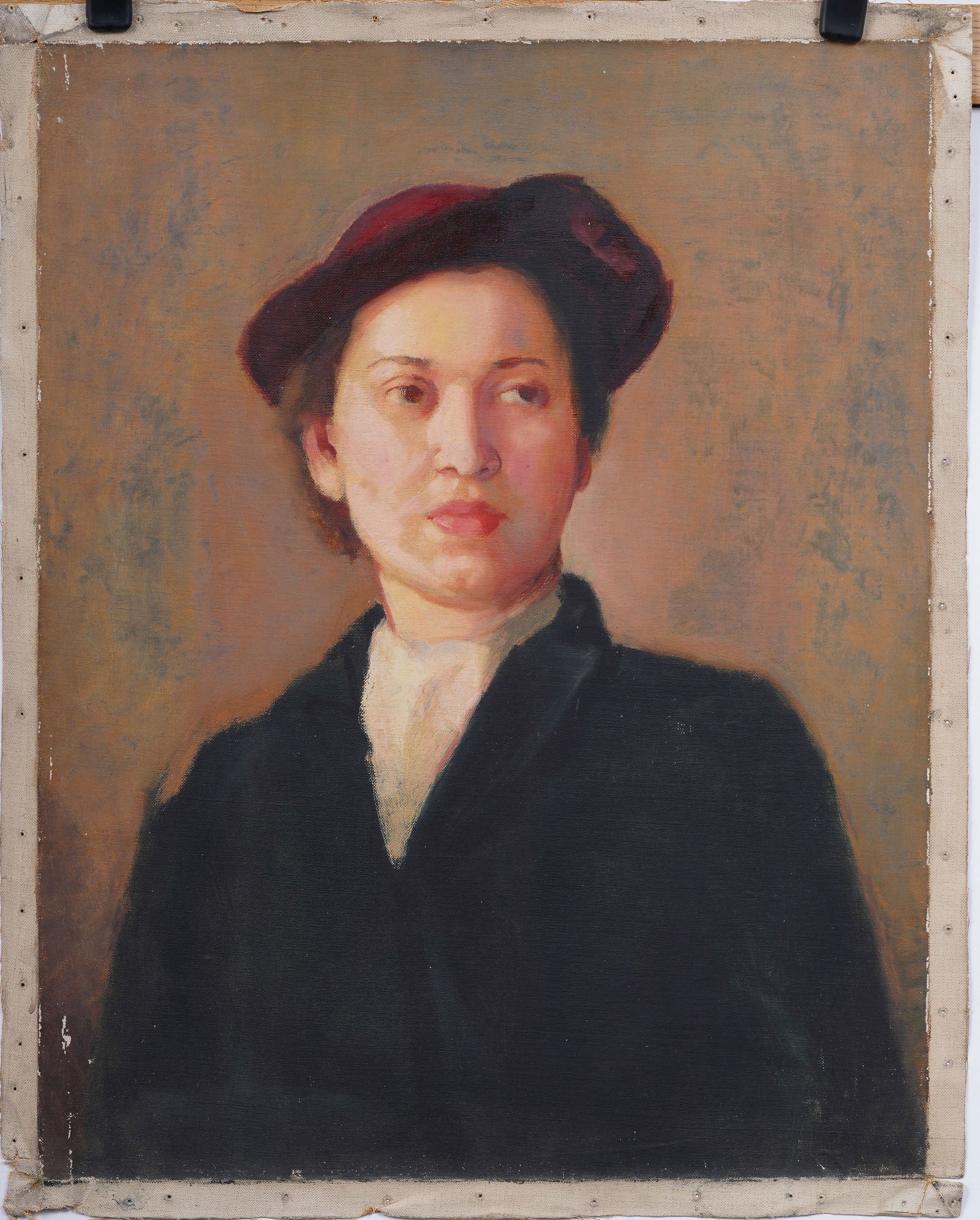 Vintage American Modernist Woman Portrait Boston School Original Oil Painting (1 of 4)