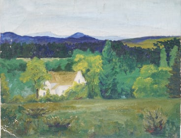 Vintage American School Impressionist Landscape Original Oil Painting