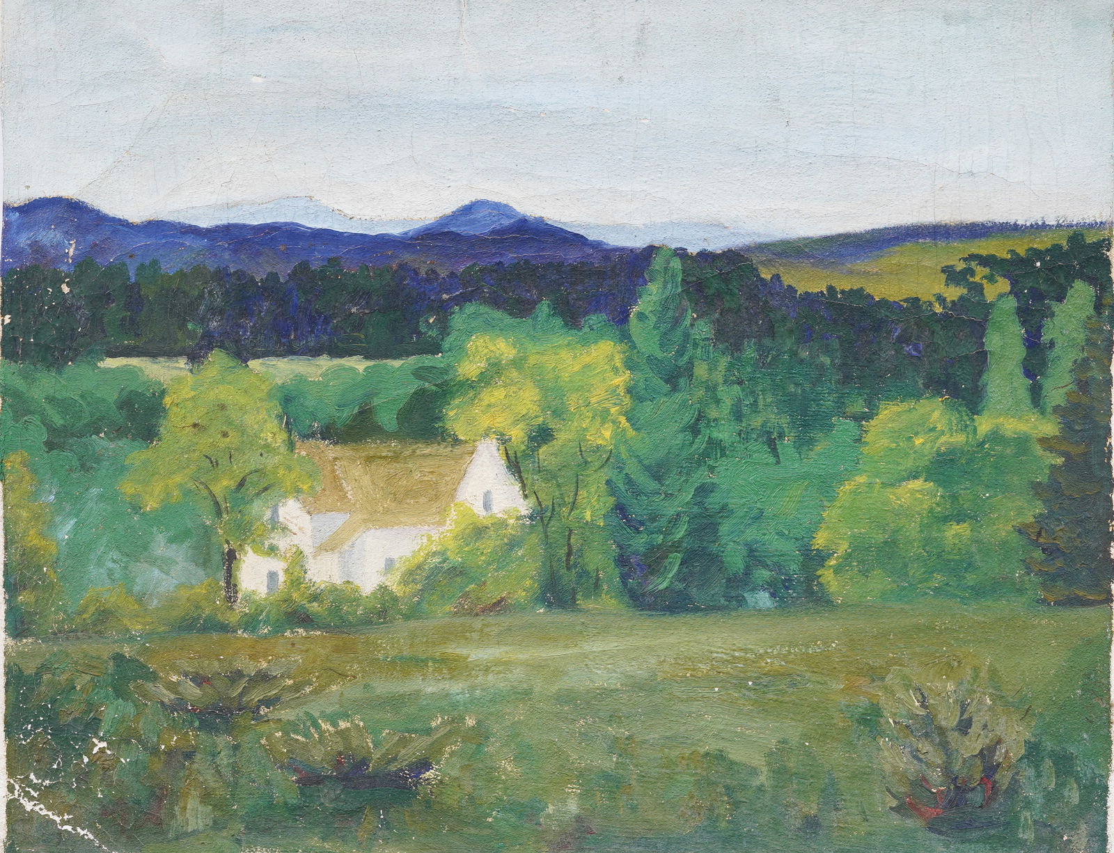 Vintage American School Impressionist Landscape Original Oil Painting (1 of 3)