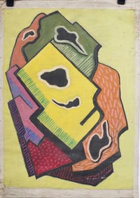 Vintage American School Modernist Abstract Original Oil Painting