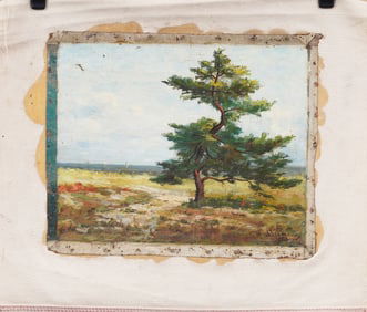 Antique American Impressionist Signed "C.H. Sherman 1912" Original Coastal Landscape Oil Painting