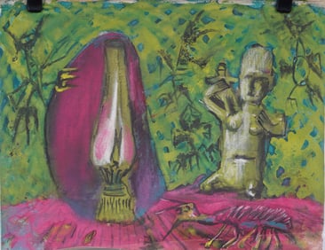 Vintage American Modernist Original Oil Painting