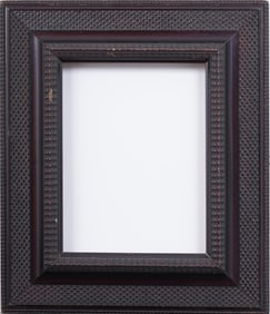 Antique Dutch Ripple Ebonized Carved Wood Oil Painting Frame