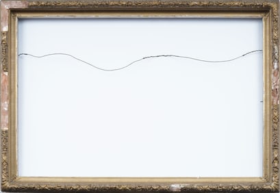 Large Antique American Original Oil Painting Outer Frame Piece Fluted Cove Hudson River School