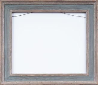 Large Vintage American Flat Panel Modernist Original Oil Painting Frame