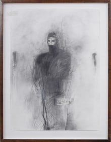 ATTR Nicole Eisenman (1965) Contemporary American Modernist Figural Framed Drawing