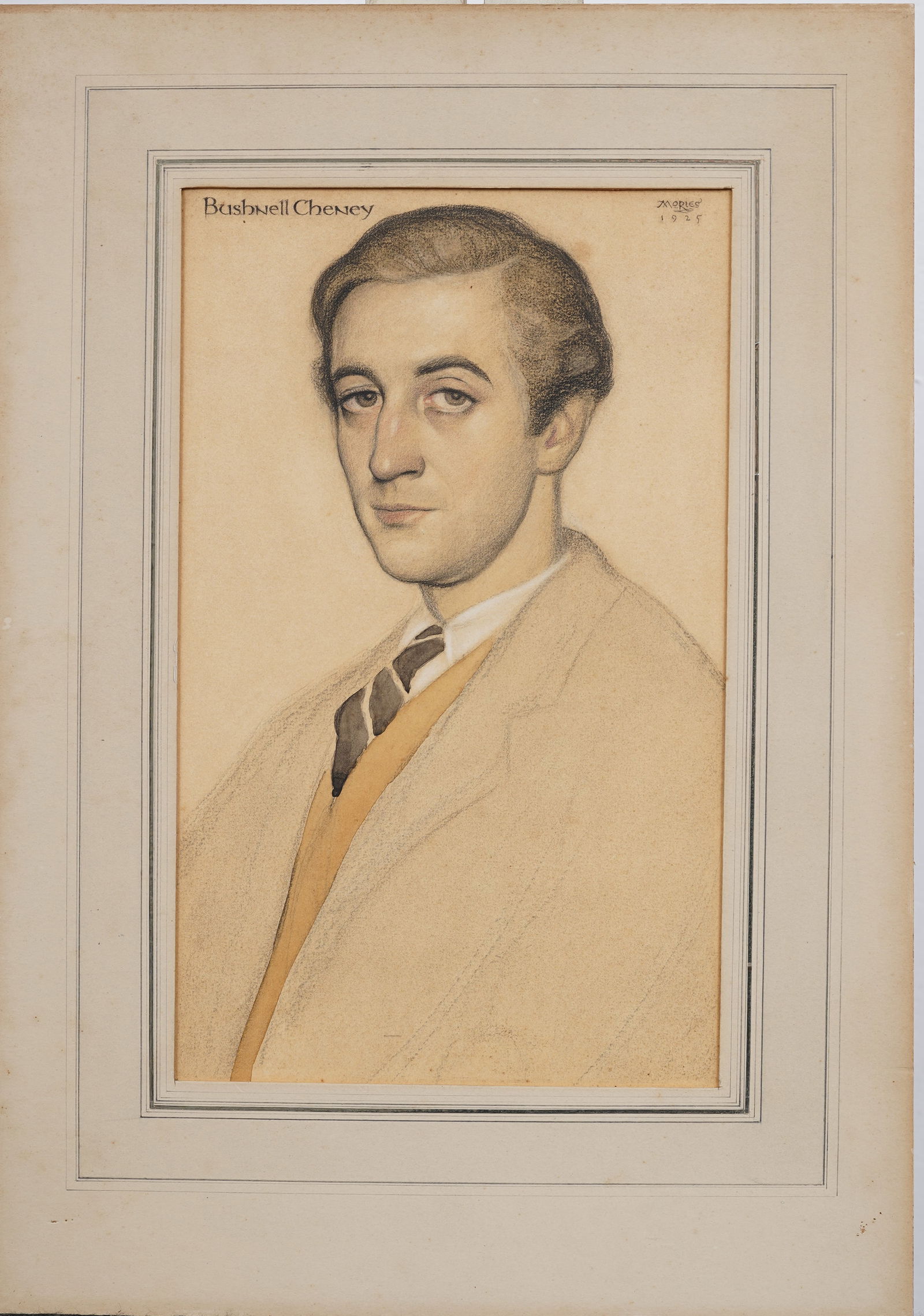 Antique American School Modernist Male Portrait Super Realist Trompe L'Oeil 1925 Portrait (1 of 7)