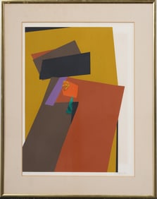 John Julian Arthur Urbain (1920 - 2009) Vintage American Modernist Signed Framed Print