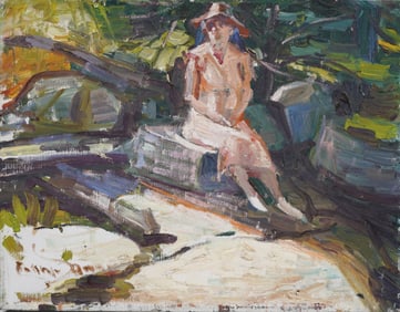 Frank Leslie Spradling (1886 - 1972) Vintage American Impressionist Coastal Landscape Oil Painting