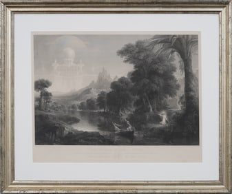 Thomas Cole (1801 - 1848) Signed American Hudson River  Voyage Of Life Original Etching