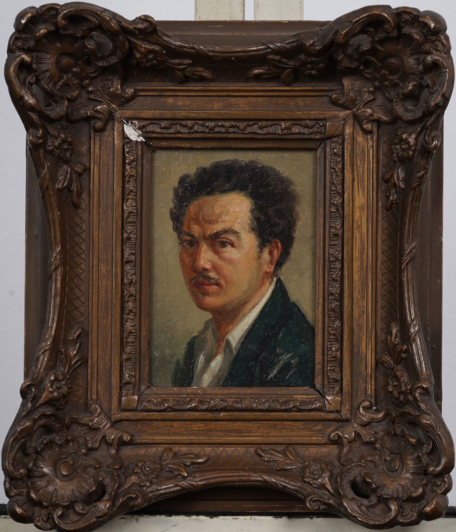 Rudolph Guzzardi (1903 - 1962) Vintage American Modernist Self Portrait Texas School Oil Painting (1 of 5)