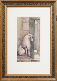 Vintage European Impressionist Nicely Framed Street Scene Florentine Flat Panel Frame Painting