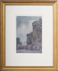 Vintage European Impressionist Village Landscape Framed Painting