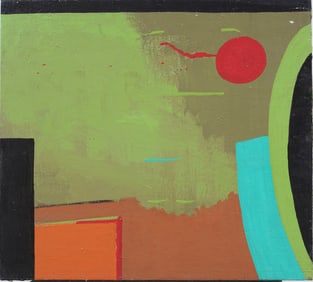 Vintage American Modernist Abstract Mid Century Modern Oil Painting