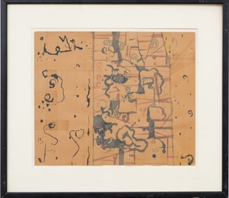 Vintage American Modernist Abstract Expressionist Framed Painting