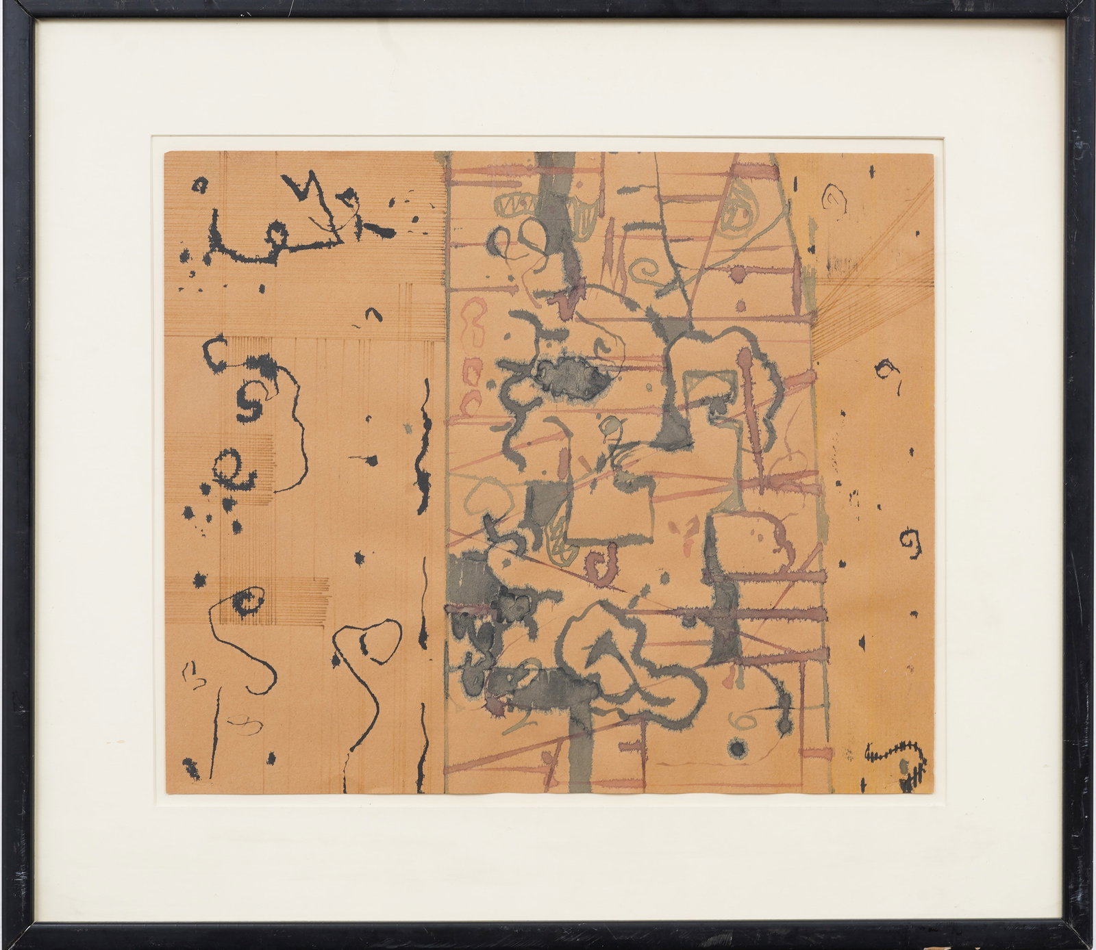 Vintage American Modernist Abstract Expressionist Framed Painting (1 of 6)