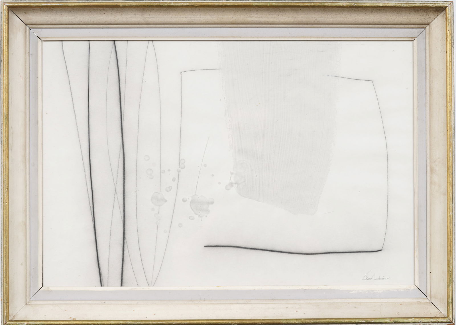 Jean-Marc Louis (Born 1959) Vintage Signed American Modernist Abstract Mixed Media Framed Painting (1 of 6)