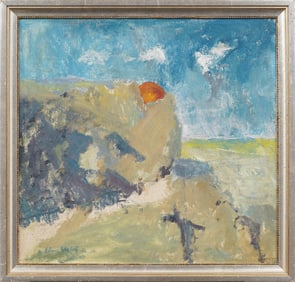 Elmer Nelson Bischoff (1916 - 1991) Estate Fresh California Modernist Important Landscape Painting