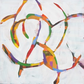 Vintage American Modernist Large Abstract Expressionist New York School Oil Painting