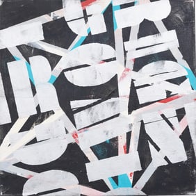 Vintage American Modernist Large Abstract Expressionist New York School MCM Oil Painting