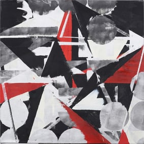 Vintage American Modernist Large Abstract Expressionist New York School MCM Oil Painting